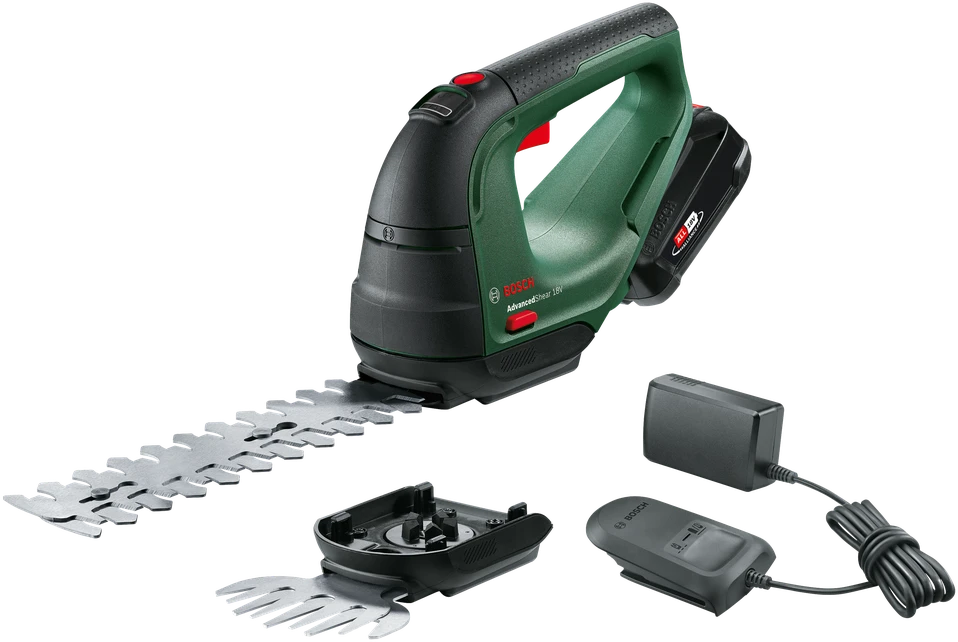 Akumuliatorinės krūmų ir žolės žirklės Bosch AdvancedShear 18 (18V / 1x2,0Ah)