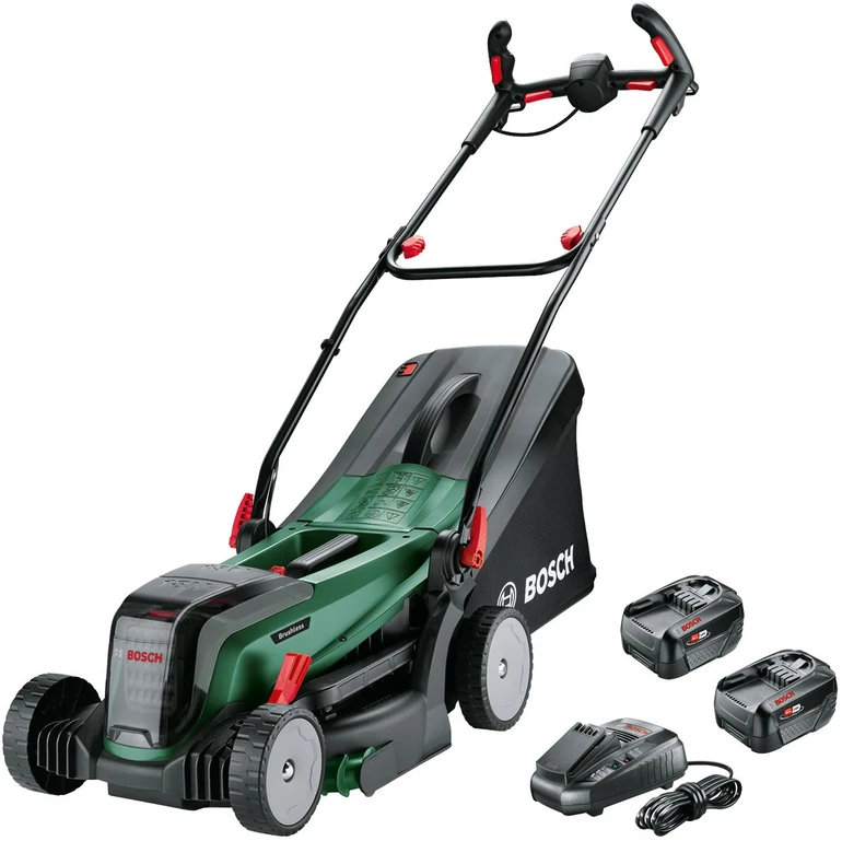 Bosch akumuliatorinė vejapjovė  UniversalRotak 2x18V-37-550, 2x4.0Ah, pilnas komplektas