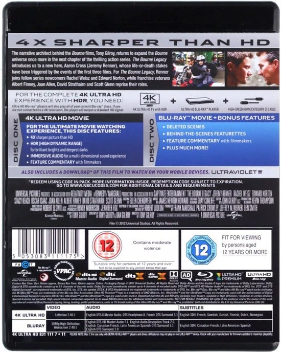 „Bourne'o palikimas“ (4K „Blu-Ray“)