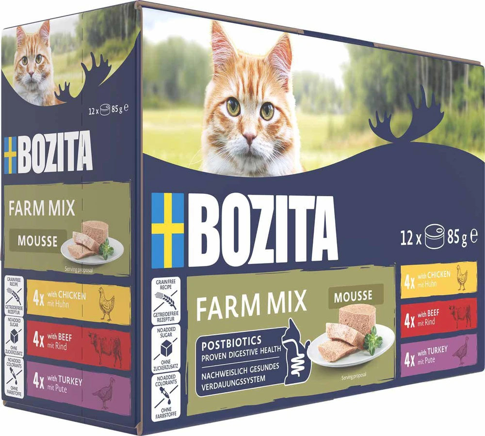 BOZITA Mousse Mix ocean – šlapias kačių maistas – 12x85g