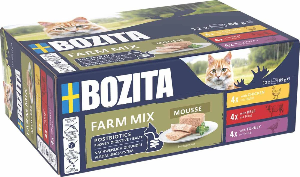 BOZITA Mousse Mix ocean – šlapias kačių maistas – 12x85g