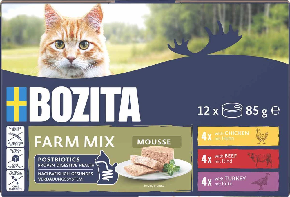BOZITA Mousse Mix ocean – šlapias kačių maistas – 12x85g