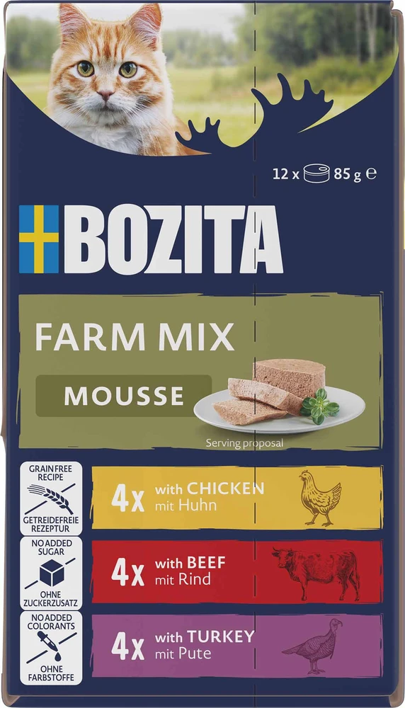 BOZITA Mousse Mix ocean – šlapias kačių maistas – 12x85g