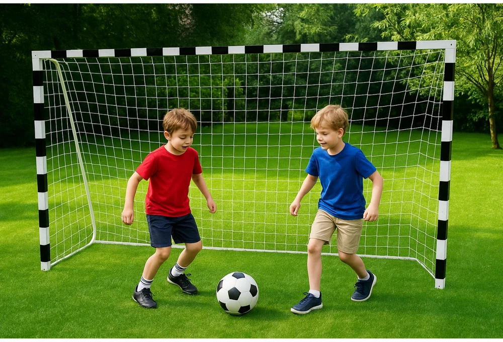 Lean Toys Futbolo vartai su kvadratiniu rėmu 300x200x110 cm