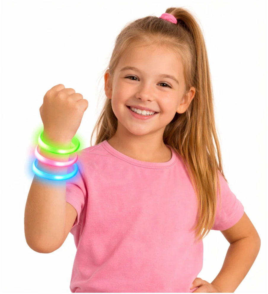 Lean Toys Bransoletki Tamsoje šviečiančios neoninės lazdelės, fluorescencinės apyrankės, 3 vnt.