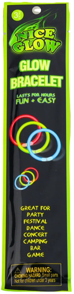 Lean Toys Bransoletki Tamsoje šviečiančios neoninės lazdelės, fluorescencinės apyrankės, 3 vnt.