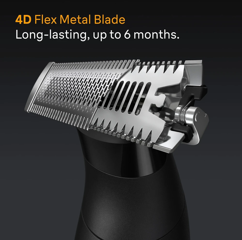 Barzdaskutė „Braun“ – „All-in-One“ serija XT5, +7 formavimo įrankiai, 4D „Flex“ peiliukas, formavimas ir skutimas, XT5100, pilka