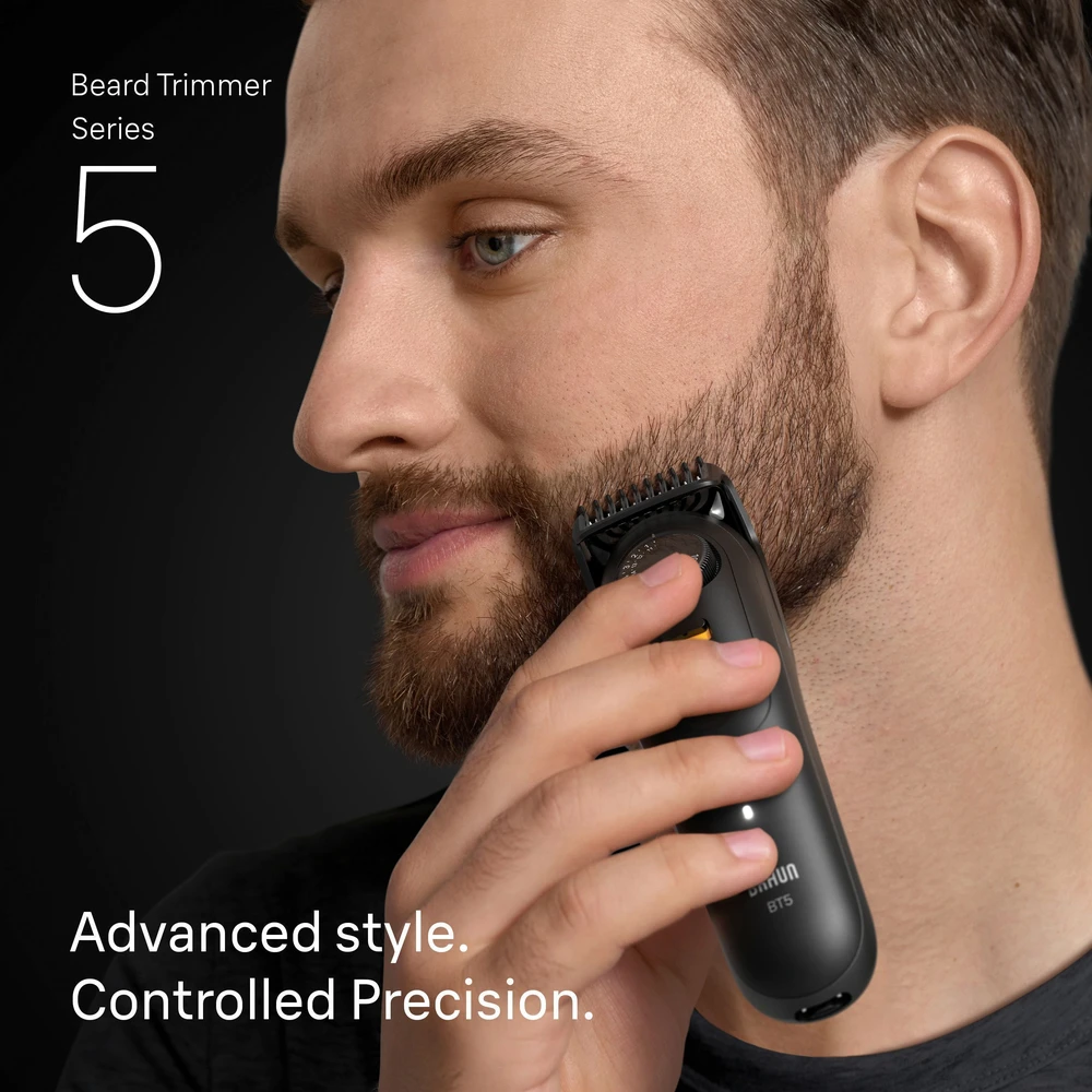 Barzdaskutė Braun BeardTrimmer 9 BT5520 barzdos kirpimo mašinėlė Baterija 40 2 cm „Wet & Dry“ Juoda