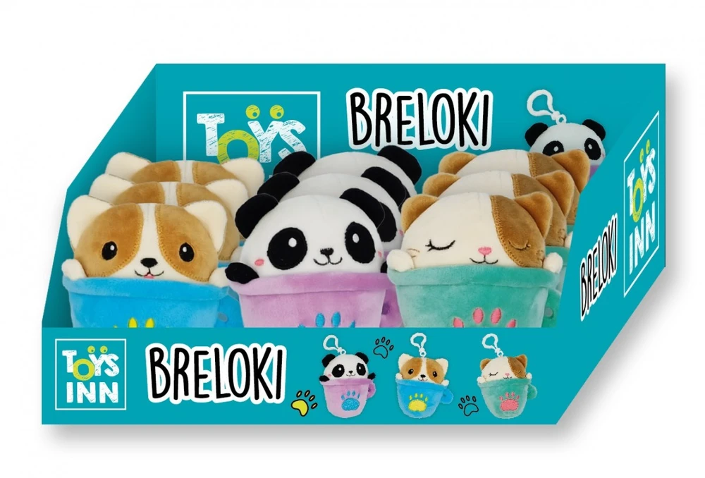 Stnux Pakabutis Pliušinis gyvūnų puodelis raktų pakabukas, 9 dalių rinkinys