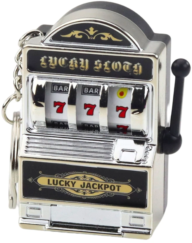 Lean Toys Raktų pakabukas su mini kazino lošimo automatų