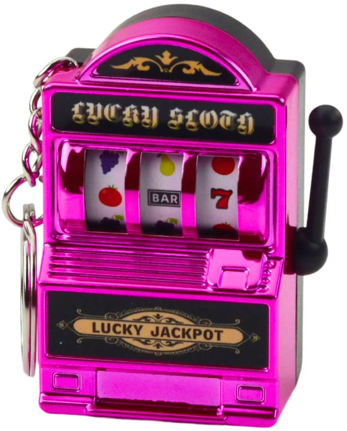 Lean Toys Raktų pakabukas su mini kazino lošimo automatų