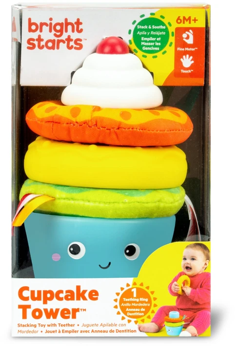 Bright Stars „Bright Starts“ – „Cupcake Tower™“ žaislas su kramtuku (BS-17238)