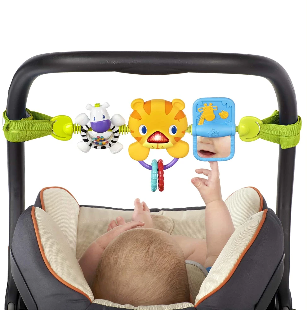 Bright Stars Žaisti pakabuką vežimėliui, žaislinės automobilio sėdynei, barškutį garso ZA4904