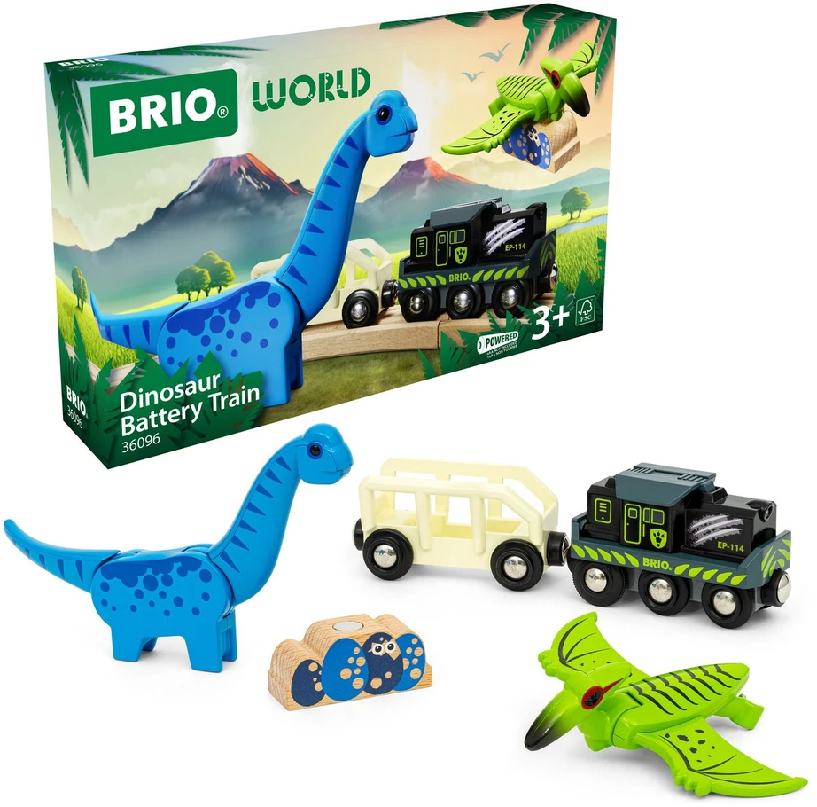 BRIO - Dinozaurų traukinys su baterijomis - 36096