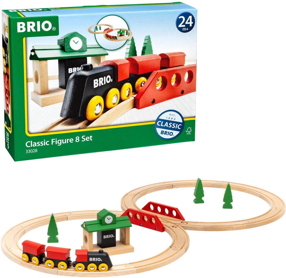 Brio Railway BRIO traukinių rinkinys medinis, 8 dalys, 33028