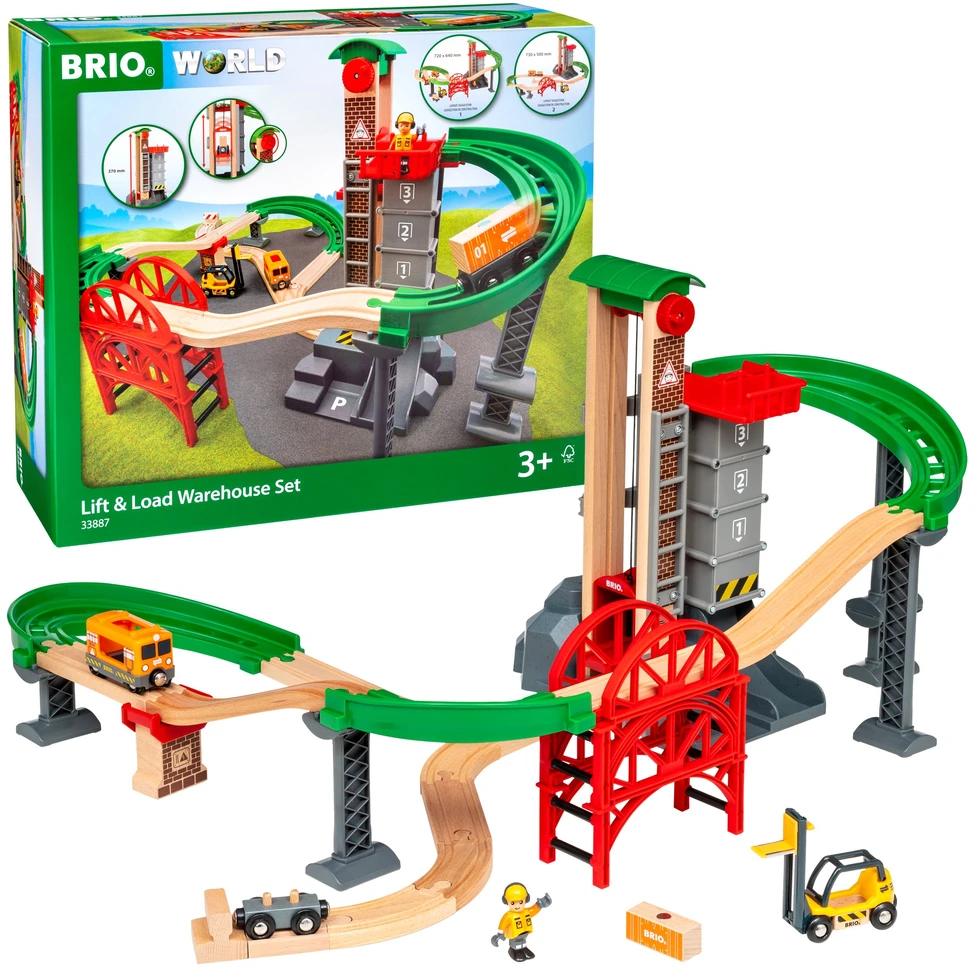 Ravensburger BRIO - Pakėlimo ir pakrovimo sandėlio rinkinys (33887)
