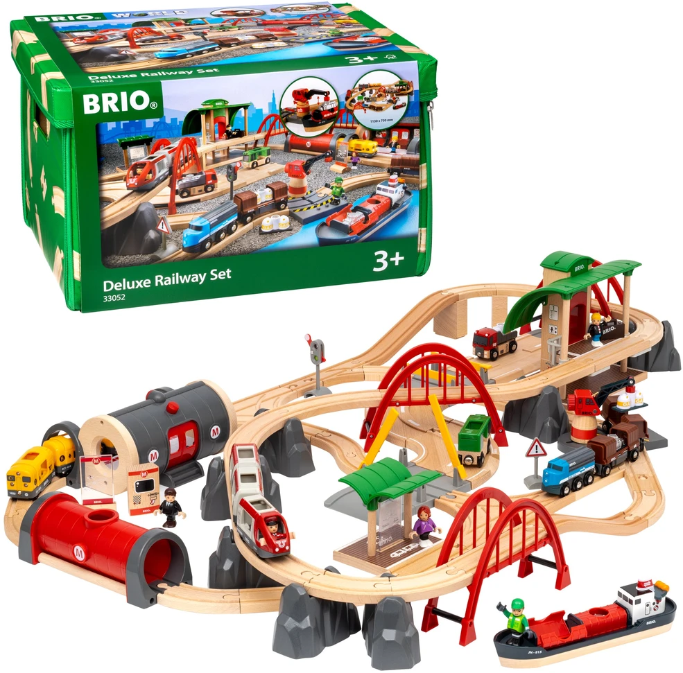 BRIO RAILWAY geležinkelio rinkinys liukso klasės, 33052