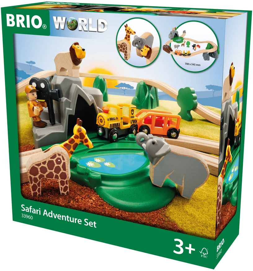 BRIO - Safari nuotykių traukinių rinkinys (33960)