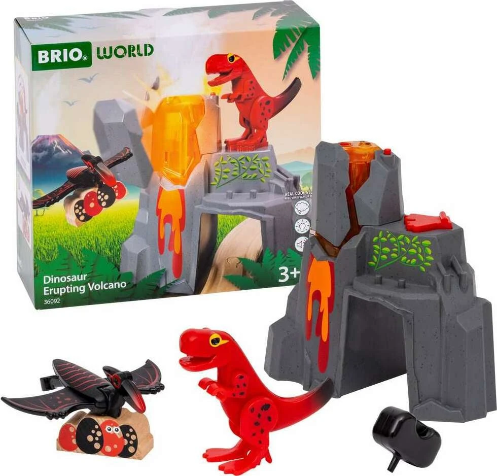 BRIO - Veikiantis ugnikalnis su dinozaurais - (36092)