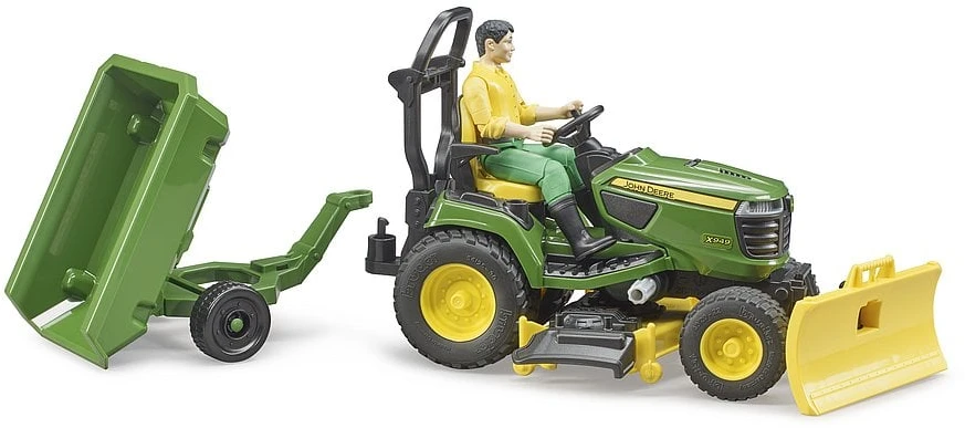 BRUDER traktorius John Deere Lawn su priekaba ir sodininku, 62104