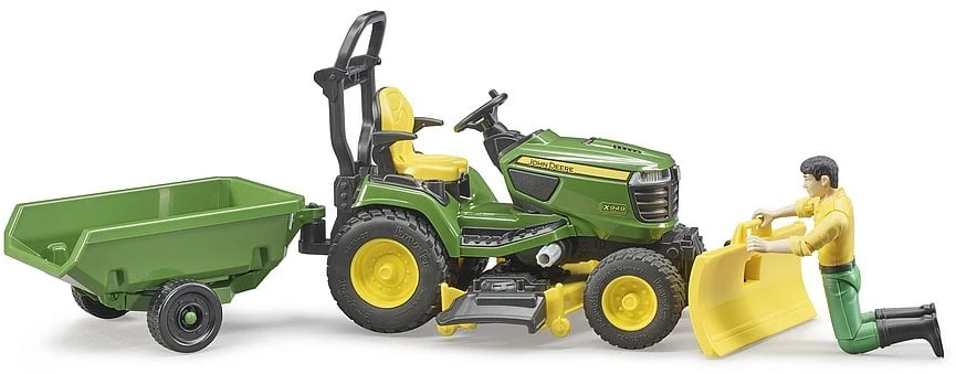 BRUDER traktorius John Deere Lawn su priekaba ir sodininku, 62104