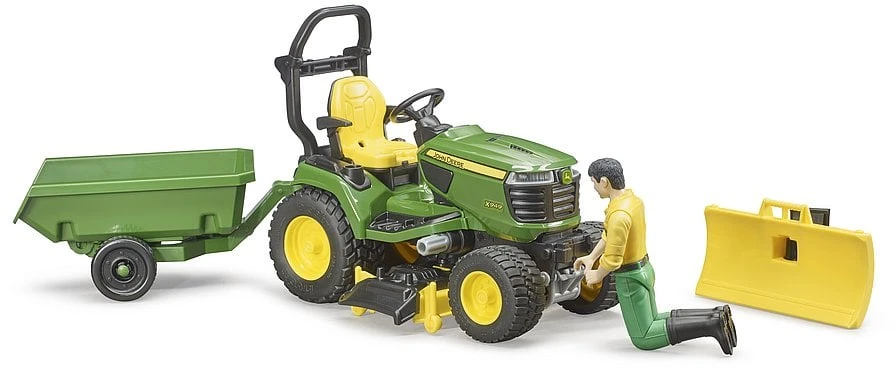 BRUDER traktorius John Deere Lawn su priekaba ir sodininku, 62104