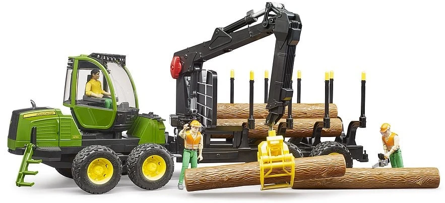 Traktorius su priedais Bruder John Deere 1210E, 3 m.+
