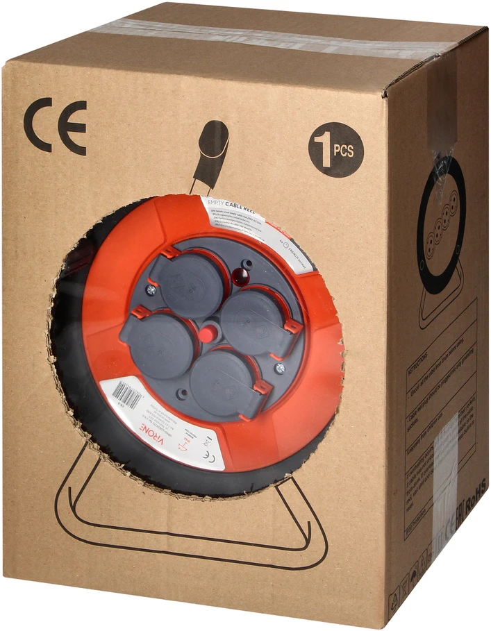 Orno Aptaškymui atspari ritės ritė IP44 4x2P+Z 16A 230V, H05VV-F 3x1,5mm2, 50m