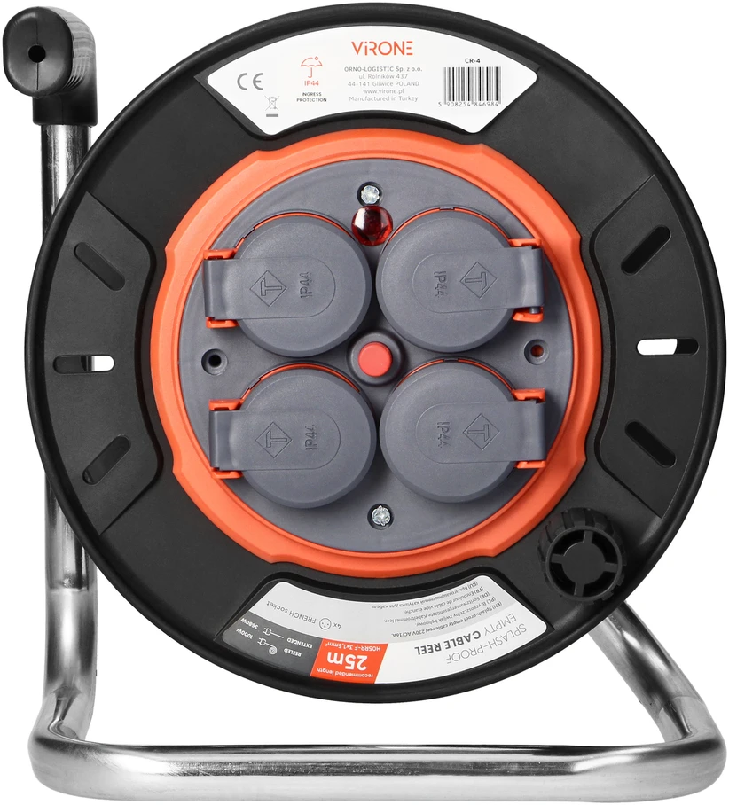 Vandeniui atspari ritė Orno IP44 4x2P+Z 16A 230V, H05RR-F 3x1,5mm2, 25m