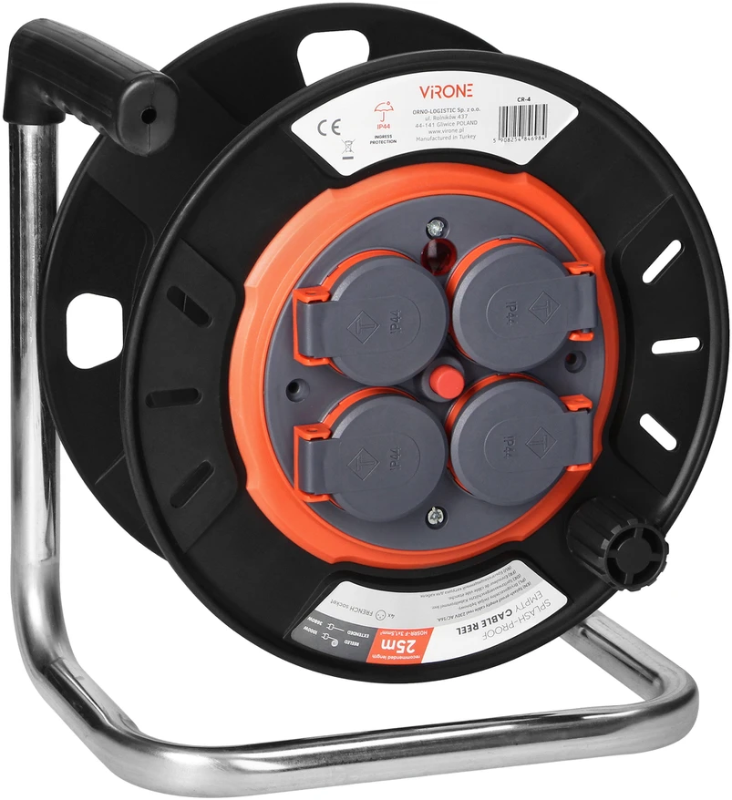 Vandeniui atspari ritė Orno IP44 4x2P+Z 16A 230V, H05RR-F 3x1,5mm2, 25m