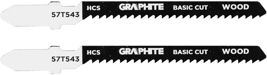 Graphite Brzeszczot Pjūklo ašmenys, 12 TPI, HCS, T formos rankena, 2 vnt., lenktam pjovimui