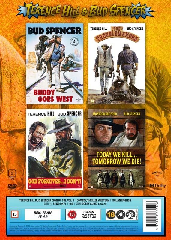 BUD SPENCER IR TERENCE HILL KOMEDIJOS RINKINYS (4 DVD RINKINYS) TRINITY
