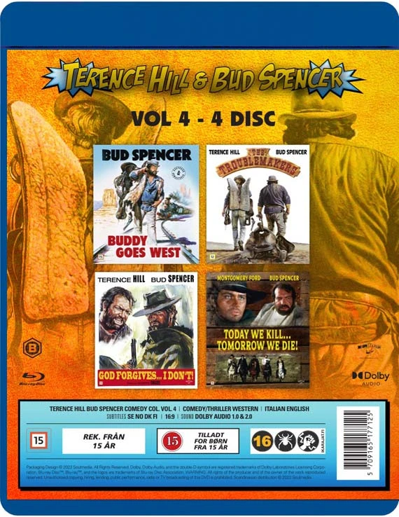 BUD SPENCER IR TERENCE HILL KOMEDIJOS RINKINYS (4 BLU-RAY DĖŽUTĖS RINKINYS)