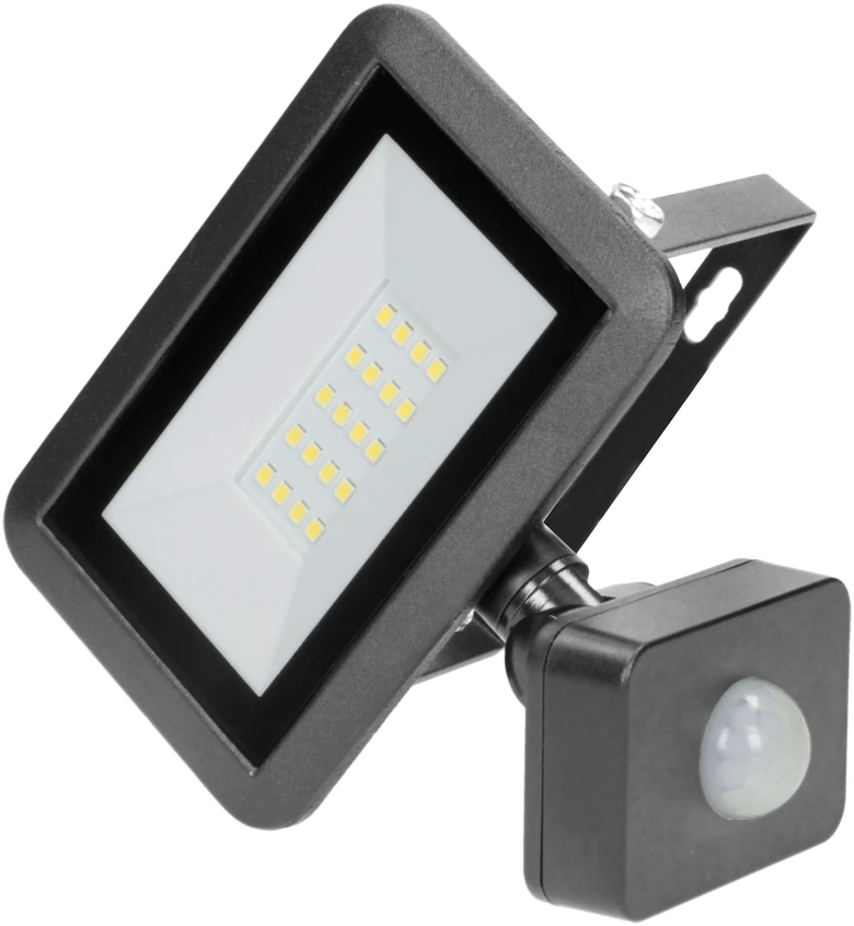 Orno BULLED S 20W prožektorius su PIR, 1600lm, IP44, 4000K, aliuminis ir stiklas