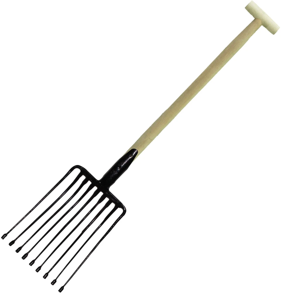 Widły Bulvių šakutė 9z, 240 mm pločio, su medine rankena, t100