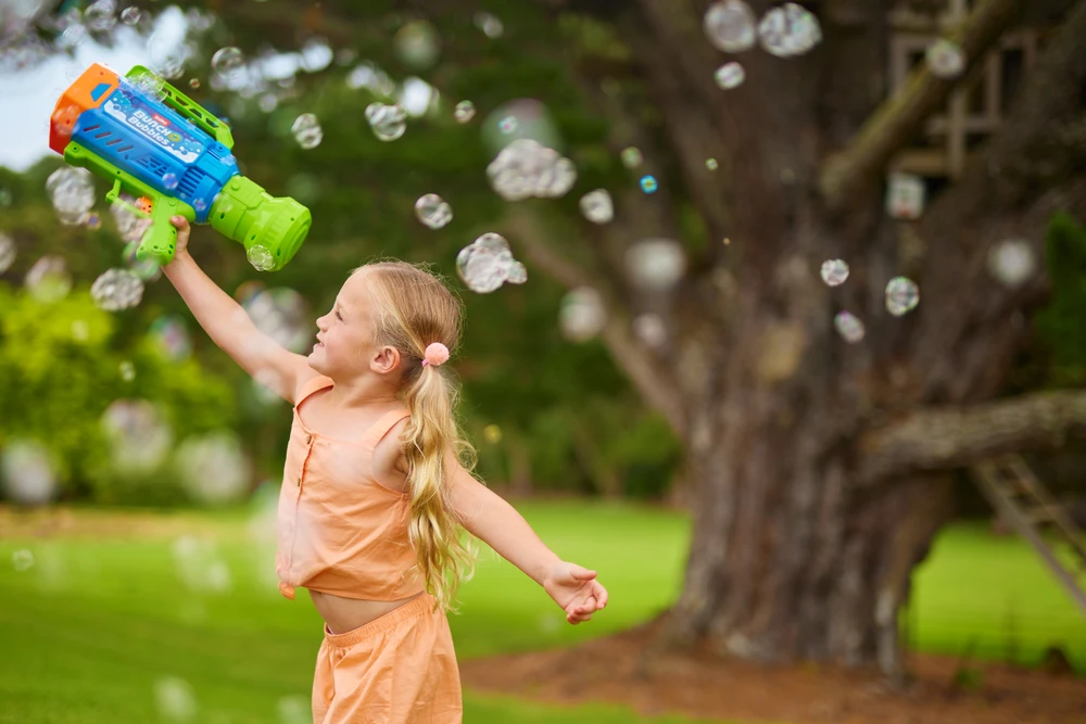 Bunch O Bubbles BUBBLE WOW WOW A BUBBLE Didelis burbulų šautuvas