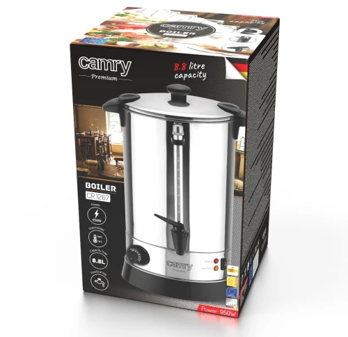 Virdulys Camry | Boiler | CR 1267 | Electric | 950 W | 8.8 L | Nerūdijantis plienas | Nerūdijantis plienas