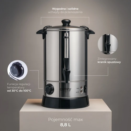 Virdulys Camry | Boiler | CR 1267 | Electric | 950 W | 8.8 L | Nerūdijantis plienas | Nerūdijantis plienas