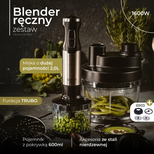 Maišytuvas hand Adler CR 4623 (1600W, juodos spalvos)