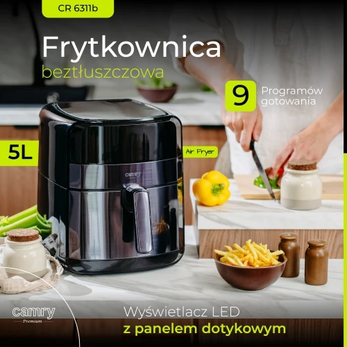 Karšto oro gruzdintuvė CAMRY CR-6311 Juodas 5,0L