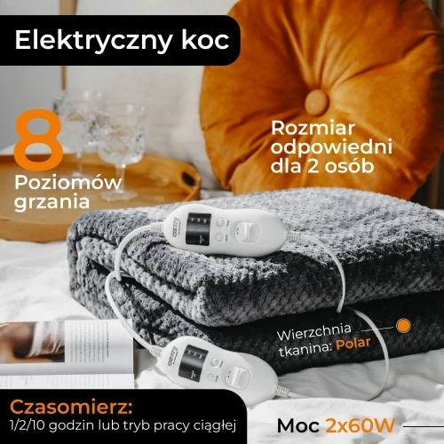 Šildoma antklodė Camry CR 7417, pilka