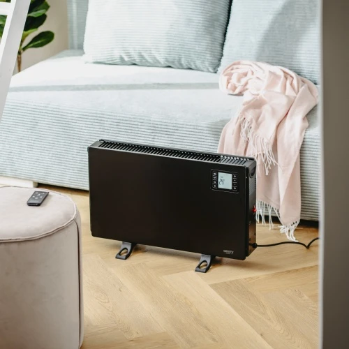 Adler „Camry“ ventiliatorinis šildytuvas su nuotolinio valdymo pultu | CR 7739 | Konvekcinis šildytuvas | 2000 W | Galios lygių skaičius: 3 (750 W / 1250 W / 2000 W) | Juodas