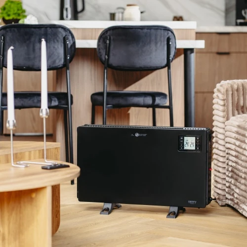 Adler „Camry“ ventiliatorinis šildytuvas su nuotolinio valdymo pultu | CR 7739 | Konvekcinis šildytuvas | 2000 W | Galios lygių skaičius: 3 (750 W / 1250 W / 2000 W) | Juodas