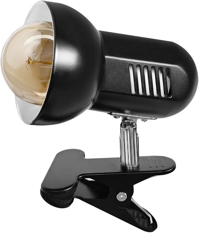 CANARD, stalinė lempa su metaliniu spaustuku, 15 W, E27, juoda