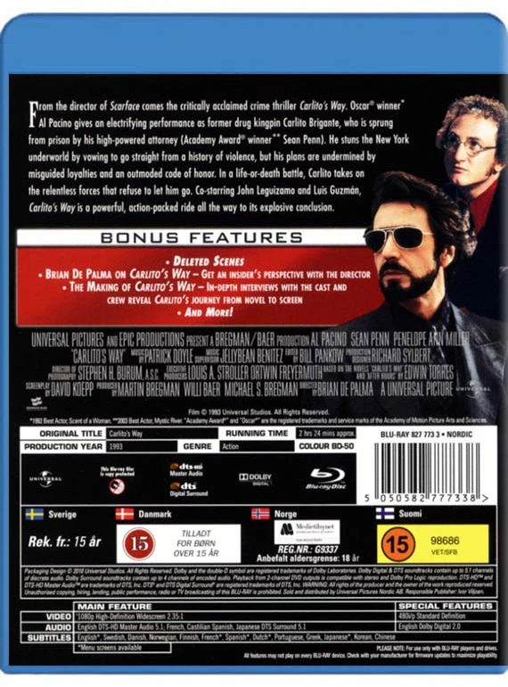 Carlito kelias – BLU-RAY (Briano De Palmos filmas su Alu Pacino)