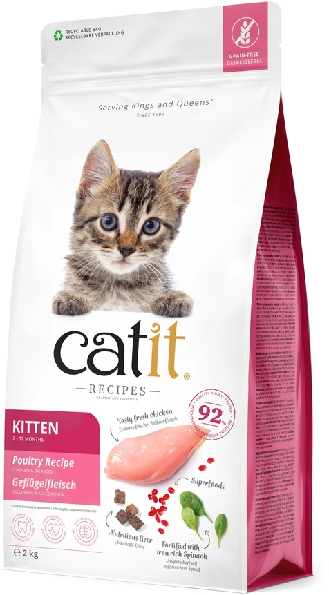Catit - aukščiausios kokybės sausas kačiukų maistas - su vištiena - 2kg