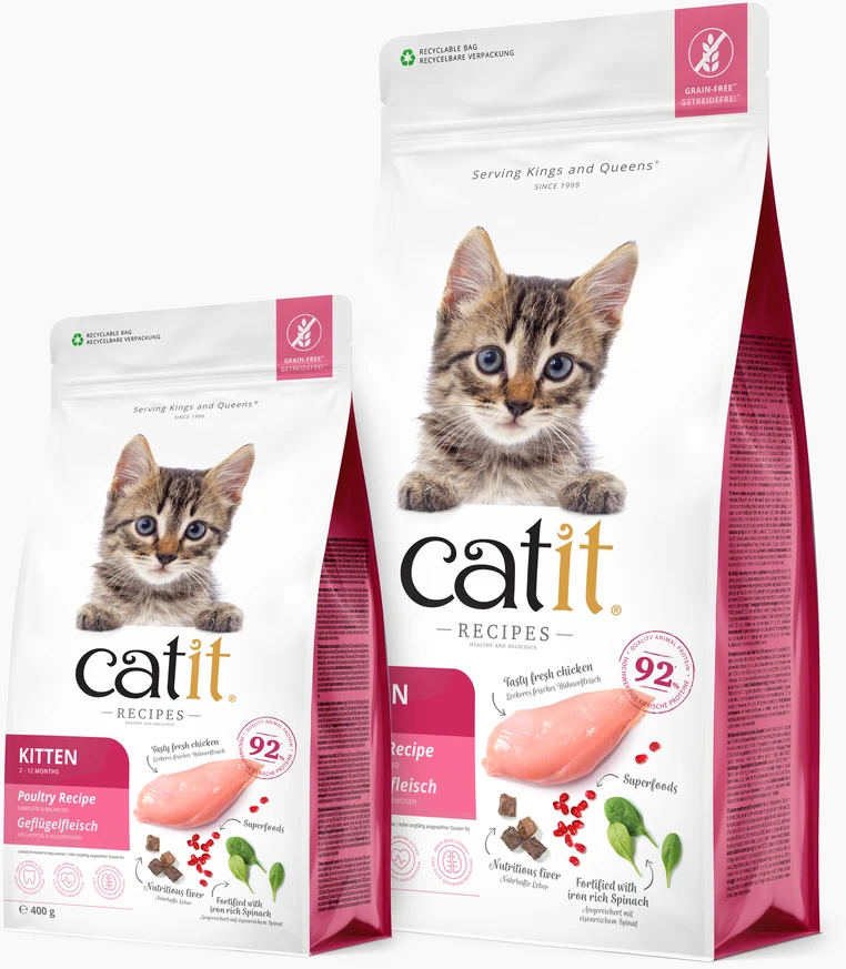 Catit - aukščiausios kokybės sausas kačiukų maistas - su vištiena - 2kg