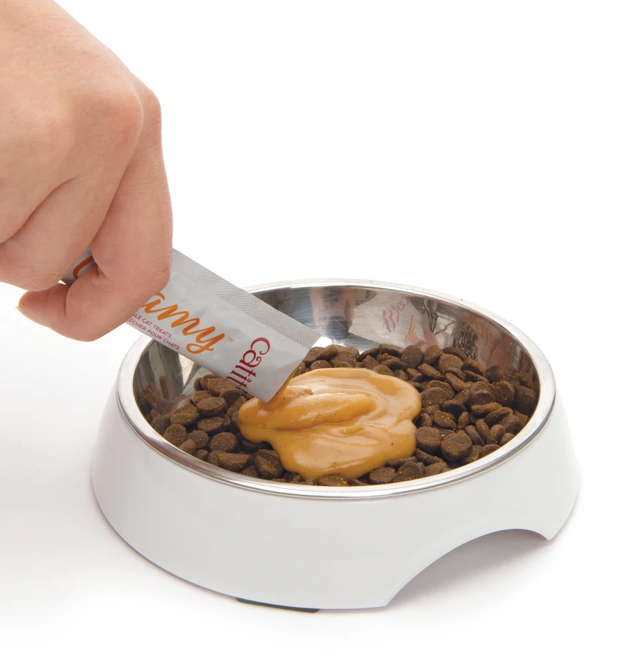 Catit - kreminis aukščiausios kokybės skanėstas katėms - lašiša su krevetėmis - mega pakuotė (50 x 10 g)