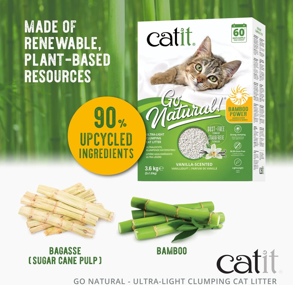 Catit - Natūralu! Bambukinis gumulėlių kačių kraikas - 2 x 1,8kg (3,6kg)