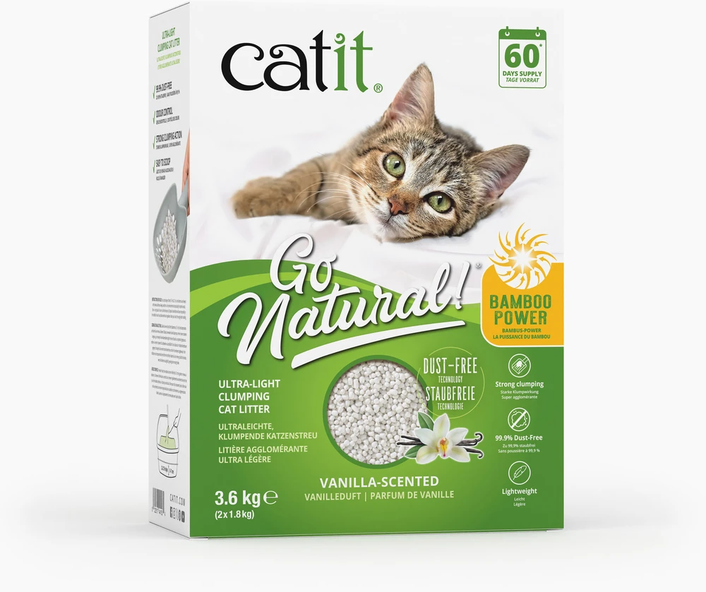 Catit - Natūralu! Bambukinis gumulėlių kačių kraikas - 2 x 1,8kg (3,6kg)